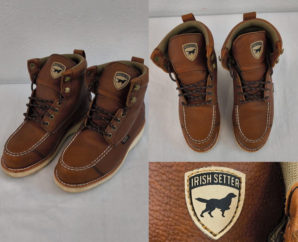 Irish Setter 890 Womens 7.5 Waterproof Work Boot Brown Leather Safety Toe #W5676